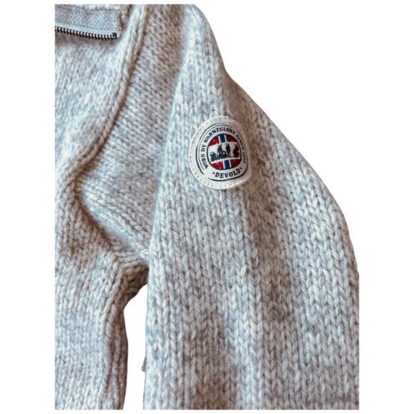 NWOT $253 Devold Nansen Norway 100% Wool Zip Neck Sweater in Cream, Grey Wmns S - Picture 3 of 16